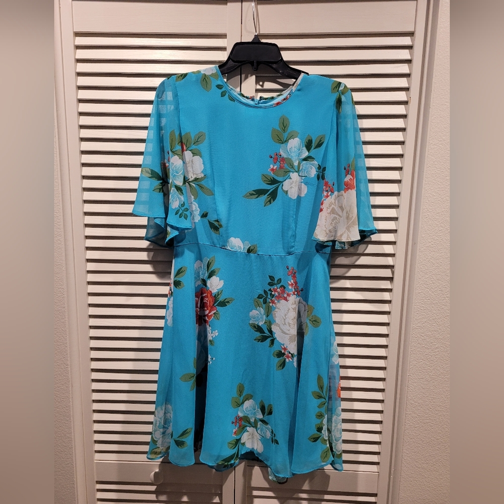 Donna Morgan Blue Floral Dress